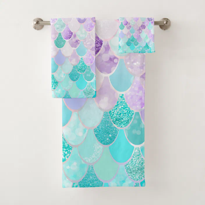 Cute Pastel Mermaid Bathroom Decor Towels Zazzle Com