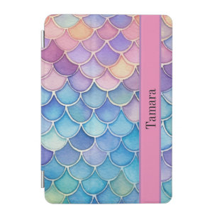 Cute Pastel Mermaid Scale Personalized iPad Mini Cover