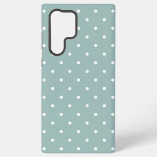 Cute Pastel Mint Green With White Polka Dot Spots Samsung Galaxy S22 Ultra Case