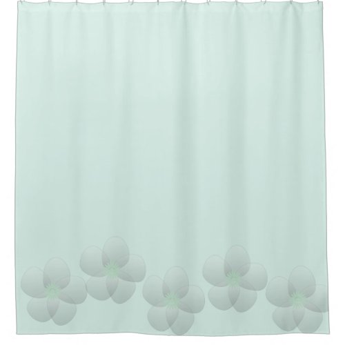 Cute Pastel Mint Sheer Flower Floral Shower Curtain