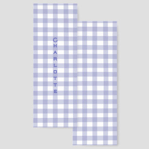 Cute Pastel Navy Gingham Pattern Bookmark
