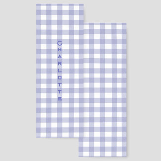 Cute Pastel Navy Gingham Pattern Bookmark