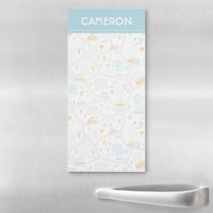 Cute Pastel Neighborhood Map Pattern Magnetic Notepad