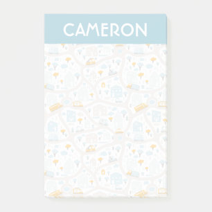 Cute Pastel Neighborhood Map Pattern Post-it Notes