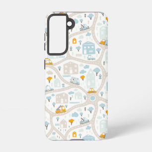 Cute Pastel Neighborhood Map Pattern Samsung Galaxy S21 Case