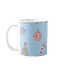 Cute Pastel Nostalgic Retro Christmas Light Blue