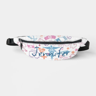 Cute Pastel Nursing Symbol Clip Art Custom Name Fanny Pack