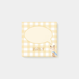 Cute Pastel Orange Gingham Pattern Post-It Notes