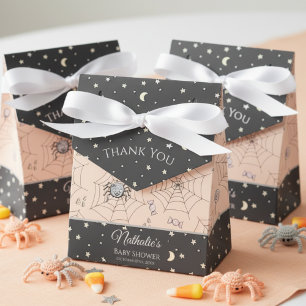 Cute Pastel Orange Halloween Baby Bats Favor Boxes