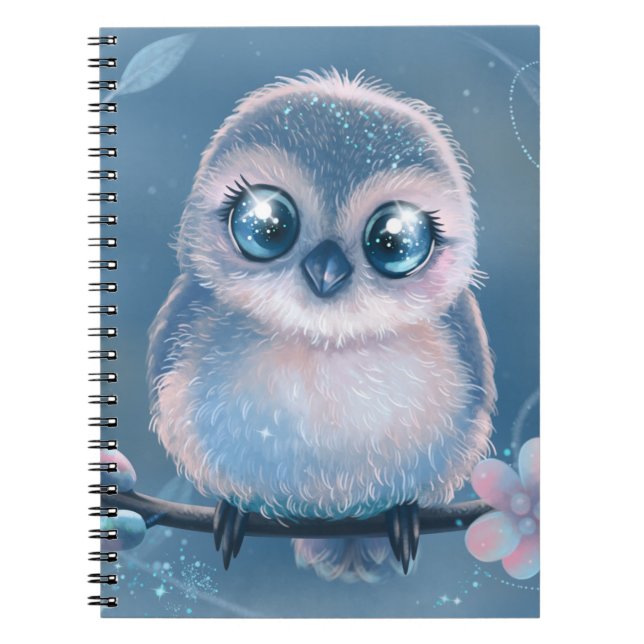 Cute Pastel Owl Art Notebook (Front)