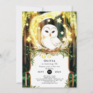 Cute Pastel Owl Birthday Invitation