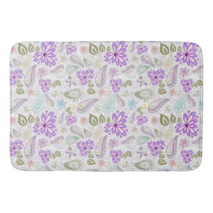 Cute pastel paisley patterns bath mat