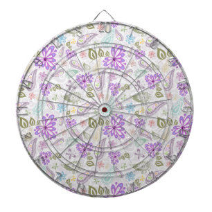 Cute pastel paisley patterns dart board