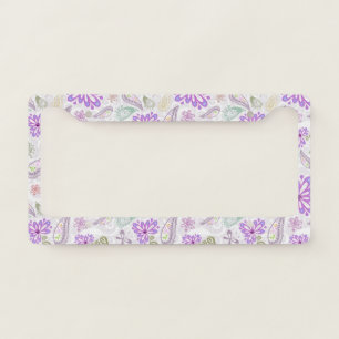 Cute pastel paisley patterns license plate frame