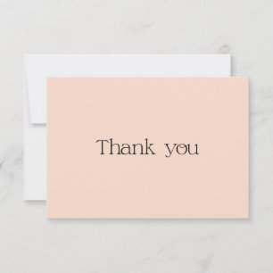 Cute Pastel Peach Typography Swash Thank You Card