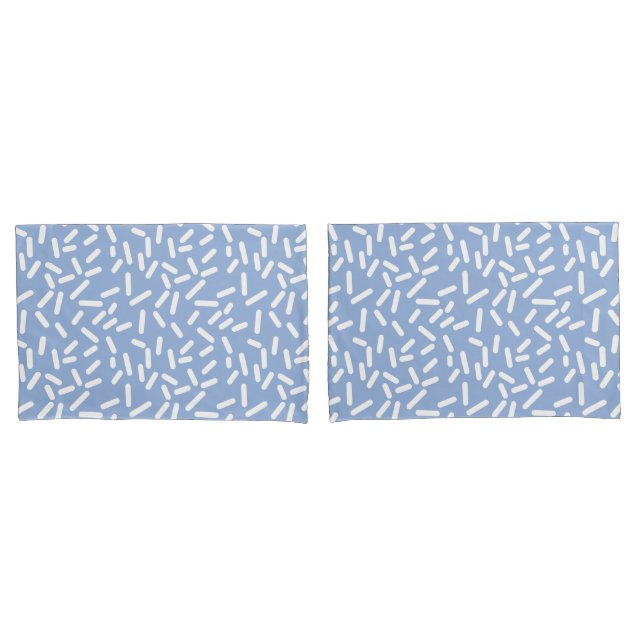 Cute Pastel Pink Blue Geometric Pattern Pillow Case (Front-Set)
