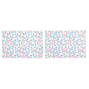 Cute Pastel Pink Blue Geometric Pattern Pillow Case