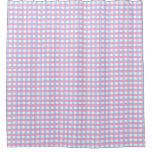 Cute Pastel Pink Blue Gingham Check Shower Curtain
