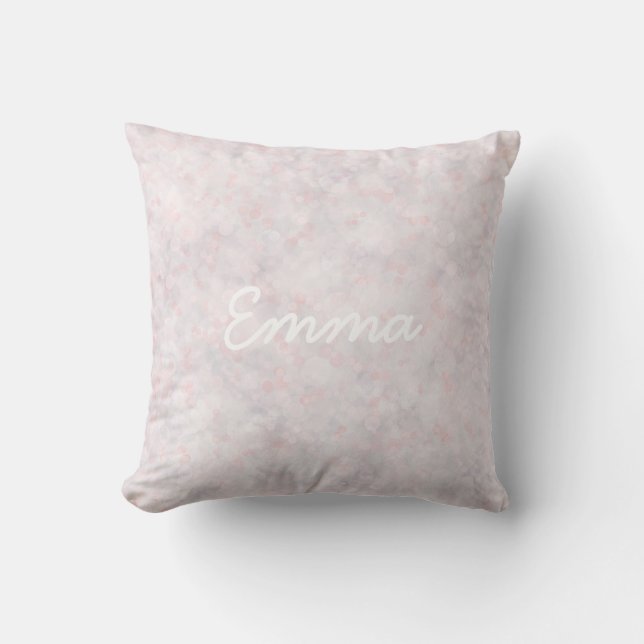 Cute Pastel Pink Bokeh Baby Throw Pillow (Front)