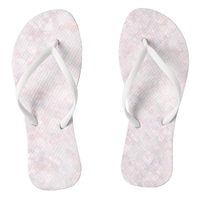 Cute Pastel Pink Bokeh Flip Flops (Footbed)