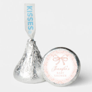 Cute pastel pink bow ribbon baby girl shower hershey®'s kisses®