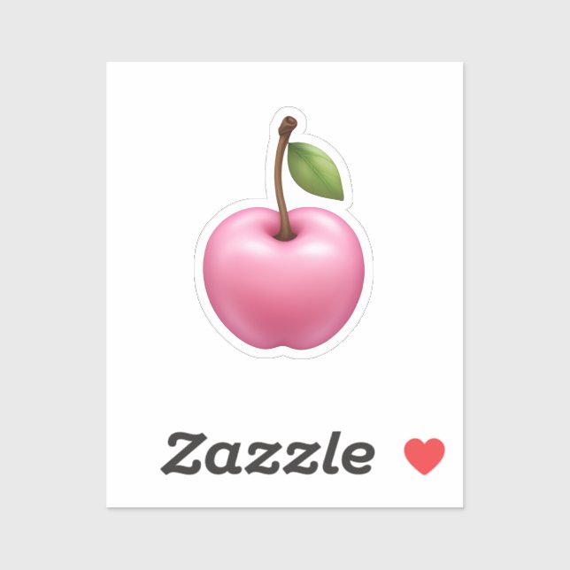Cute Pastel Pink Cherry Emoji Art Sticker (Sheet)