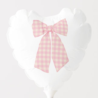 Cute Pastel Pink Hair Bow Heart Shaped  Balloon
