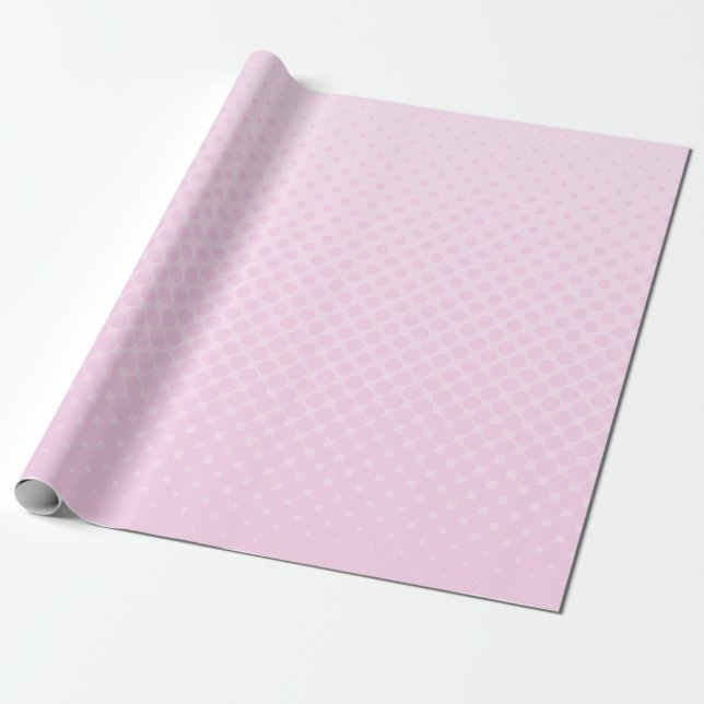 Cute Pastel Pink Halftone Gradient Girly  Wrapping Paper (Unrolled)