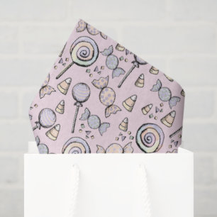 Cute Pastel Pink Halloween Candy Baby Tissue Paper
