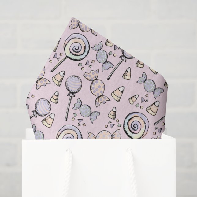 Cute Pastel Pink Halloween Candy Baby Tissue Paper (Gift Bag)