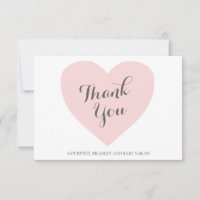 Cute Pastel Pink Heart Girl Baby Shower