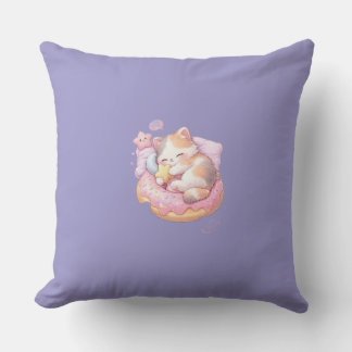 Cute Pastel Pink & Lavender Aesthetic Throw Pill Pillow