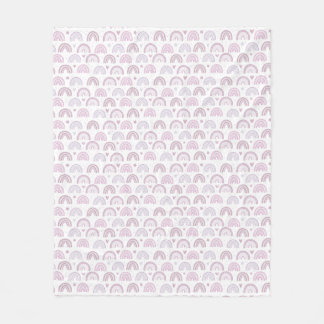 Cute Pastel Pink Rainbows Hearts & Stars pattern Fleece Blanket