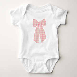 Cute Pastel Pink Ribbon Bow  Baby Bodysuit