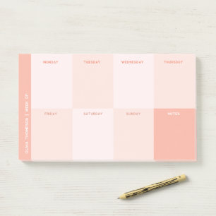 Cute Pastel Pink School Weekly Planner Post-it Notes