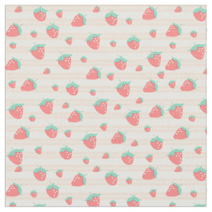 Cute Strawberry Print Cotton Fabric