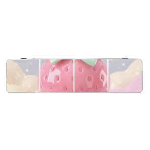 Cute Pastel Pink Strawberry Dreamy Clouds Beer Pong Table