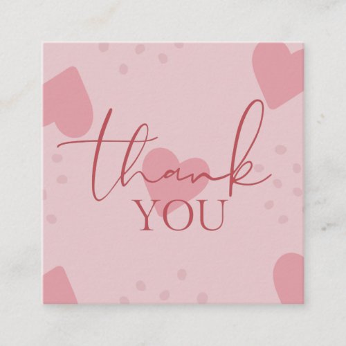 Cute Pastel Pink Valentines Day Theme Romantic Square Business Card