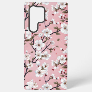 Cute Pastel Pink White Sakura Tree Branch Asian Samsung Galaxy S22 Ultra Case