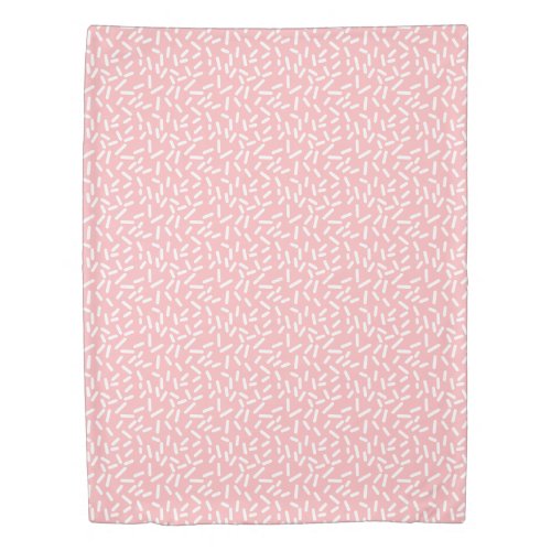 Cute Pastel Pink White Sprinkles Pattern Duvet Cover