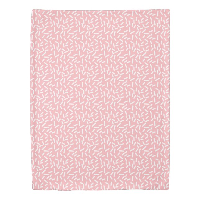 Cute Pastel Pink White Sprinkles Pattern Duvet Cover (Front)