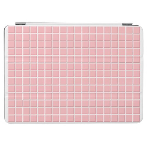 Cute Pastel Pink WhiteFaux Square Tiles Pattern iPad Air Cover