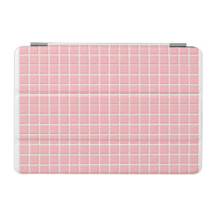 Cute Pastel Pink WhiteFaux Square Tiles Pattern iPad Mini Cover