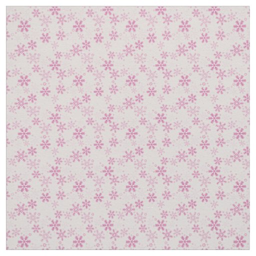 Cute Pastel Pink Winter Snowflake Christmas Fabric