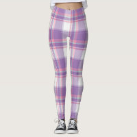 Cute Pastel Plaid Print Leggings