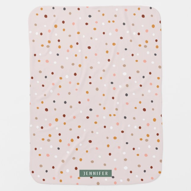 Cute Pastel polka dot Baby Blanket (Front)