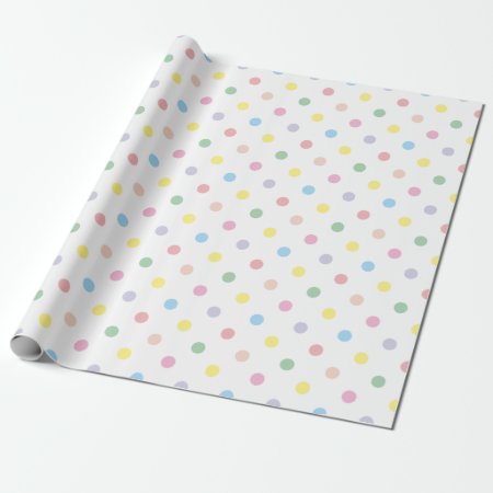 Cute Pastel Polka Dots New Baby Wrapping Paper 1