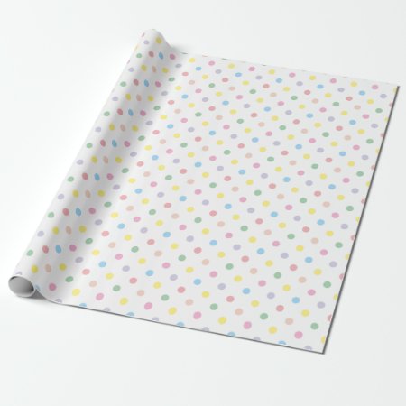 Cute Pastel Polka Dots New Baby Wrapping Paper 2