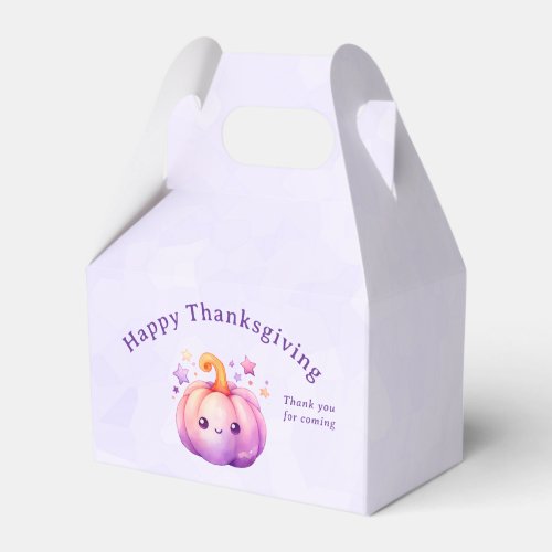 Cute Pastel Pumpkin Thanksgiving Thank You Favor Boxes