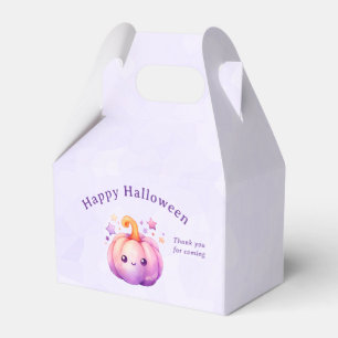 Cute Pastel Pumpkin with Stars Halloween Thank You Favor Boxes